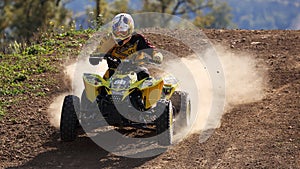 Rider during Quad cross training race, Sport