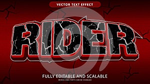 Rider text effect editable eps file photo