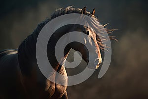 Riderless mustang horse. Generate ai