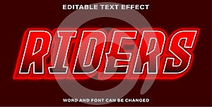 Riders editable text effect