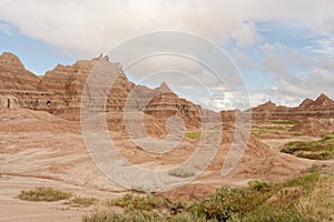 Ridge of Eroded Buttes in Badlands National Park