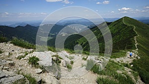 Ridge leading from Chleb mountain to the Terchova village in Mala Fatra, Slovakia