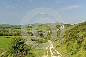 Ridge path above Corfe Castle