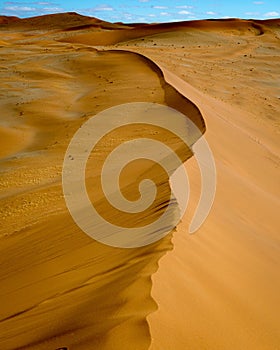 Ridge of sand dune at Sossusvlei in Namibia