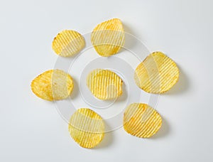 Ridged potato chips