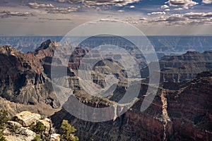 Ridges Of The Grand Canyon Stretch Toward The South Rim In The Distance