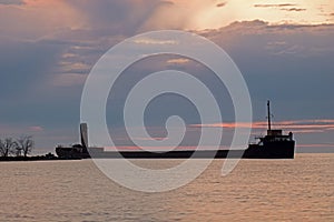 The Ridgeway Great Lakes Freighter At Port Credit, Ontario