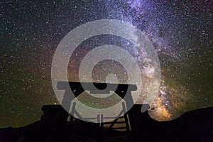 RIDGWAY COLORADO USA - Milkyway Stars over Last Dollar Ranch gate, Ridgway Colorado