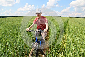 Riding a bicycle