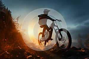 Riding a bicycle at ease, embracing the beauty of the night sky