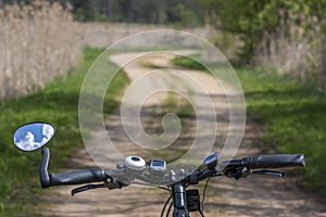 Riding bicycle on the road, leisure time. Tourism.