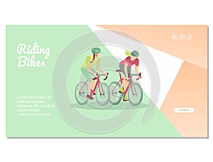 Riding bikes landing page template