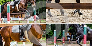 Riding a horse closeup