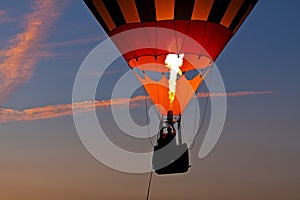 Riding in a Hot Air Balloon at Sunset