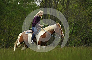 Riding on the meadow