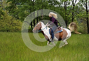 Riding on the meadow