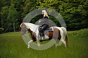 Riding on the meadow
