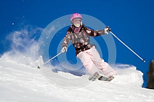 Riding on skis