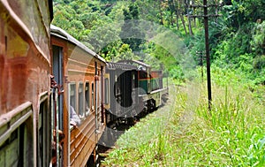 Riding by train in Sri Lanka