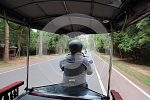 Riding Tuk Tuk in Siem Reap, Cambodia