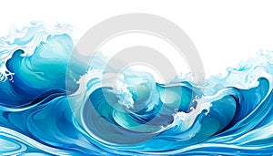 Riding the Waves of Creativity Water Wave Illustrations Ocean Patterns and Wave Elegance on White