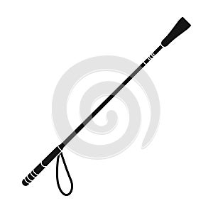 Riding whip icon in black style isolated on white background. Hippodrome and horse symbol stock vector illustration. photo
