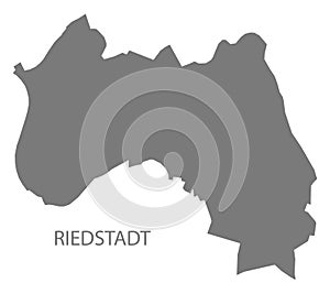 Riedstadt German city map grey illustration silhouette shape