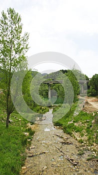 Riera with bridge of Cercs