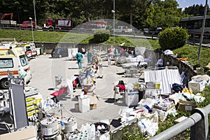 Rieti emergency camp for earthquake victims, Amatrice, Italy photo