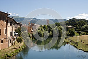 Rieti (Italy) - Buildings on the river photo