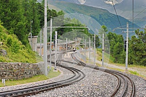 Riffelalp railway station - Alps Mountains, landmark attraction in Switzerland