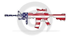 Rifle with American flag painted on