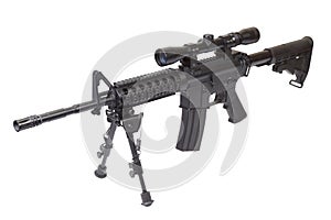 Rifle with bipod isolated
