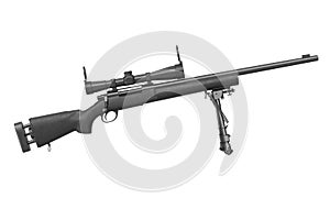 Rifle sniper metal, side view