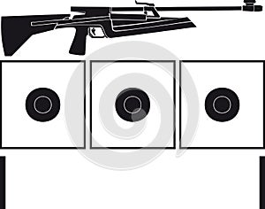 Rifle and targets for biathlon
