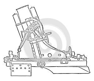 Rifled Medium Trench Mortar, vintage illustration