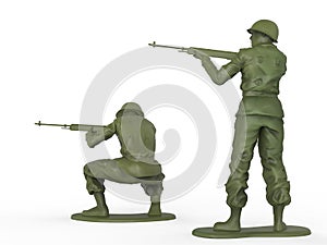 Riflemen toy soldiers - one standing, one in crouching position