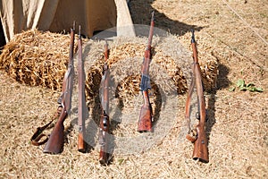 Rifles pyramids, First World Warâ€“era reenactment