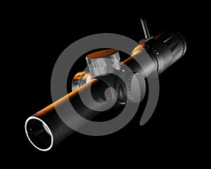 Riflescope with orange highlights