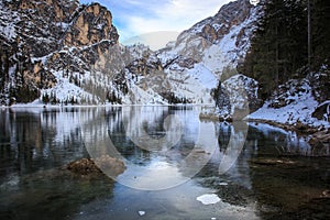 Riflessi nel lago di Braies photo