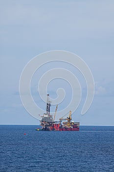 Rig for production oil and gas in offshore, Rig platform working on the platform for drilling and find oil and gas