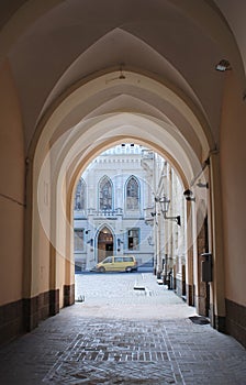 Riga, arch of the big Guild photo