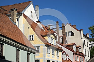 Riga. Bright houses on the Livu Square Livu - small Baltic-Finnish people who in ancient times inhabited a significant part of th