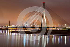 Riga. Cable-stayed bridge.