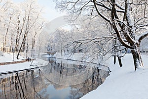 Riga canal in winter