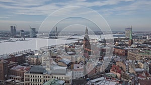 Riga Down Town Cathedral Dome timelapse, winter time-lapse