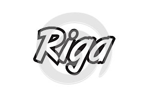 riga europe capital text logo black white icon design