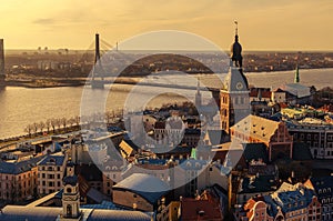 Riga, Latvia: aerial view of Old Town