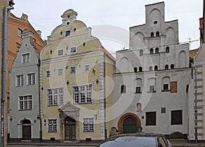 Landmark `Three Brothers` in Riga, Latvia