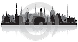 Riga Latvia city skyline silhouette